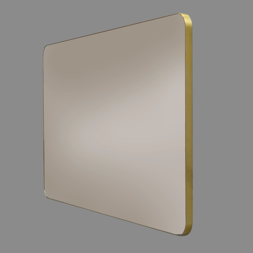 Cut out image of the hib. Trim Curve 1200mm x 700mm Brushed Brass Bathroom Mirror
